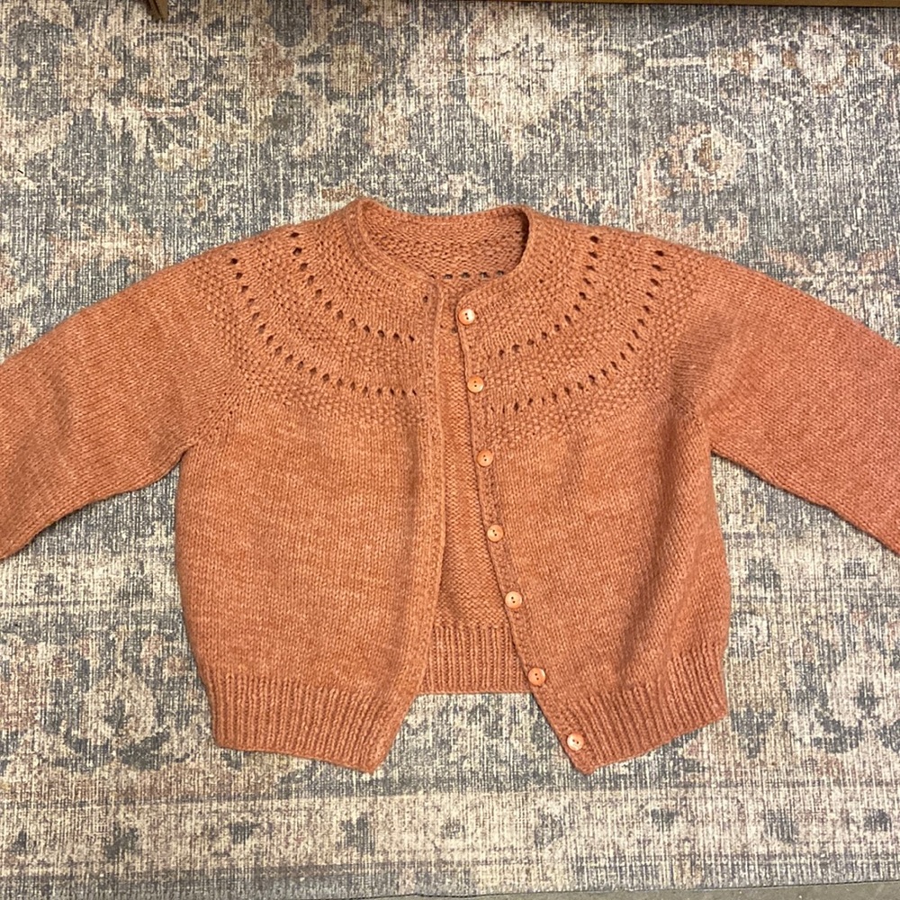 LIGHT PINK -VINTAGE HANDMADE CROCHETED-SWEATER